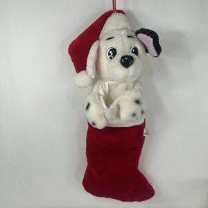 101 Dalmatians Christmas Stocking 3D Plush Disneyland Walt Disney World 22" VTG